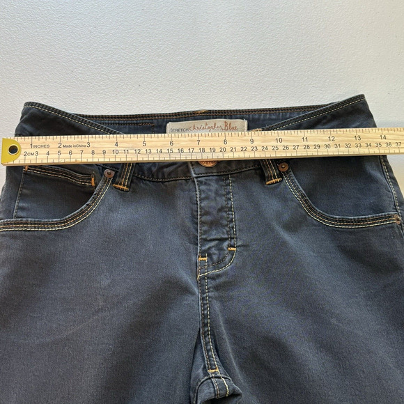 Christopher Blue Stretch Black Denim Cropped Straight Capris Women Size 8 - Picture 10 of 10